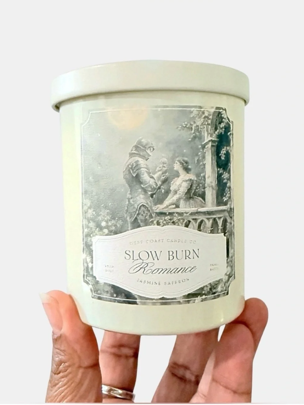 Leoben Company Slow Burn Romance Jasmine Saffron Scented Candle - White